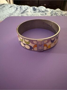 Coach Multicolor Signature C Enamel Bangle Bracelet